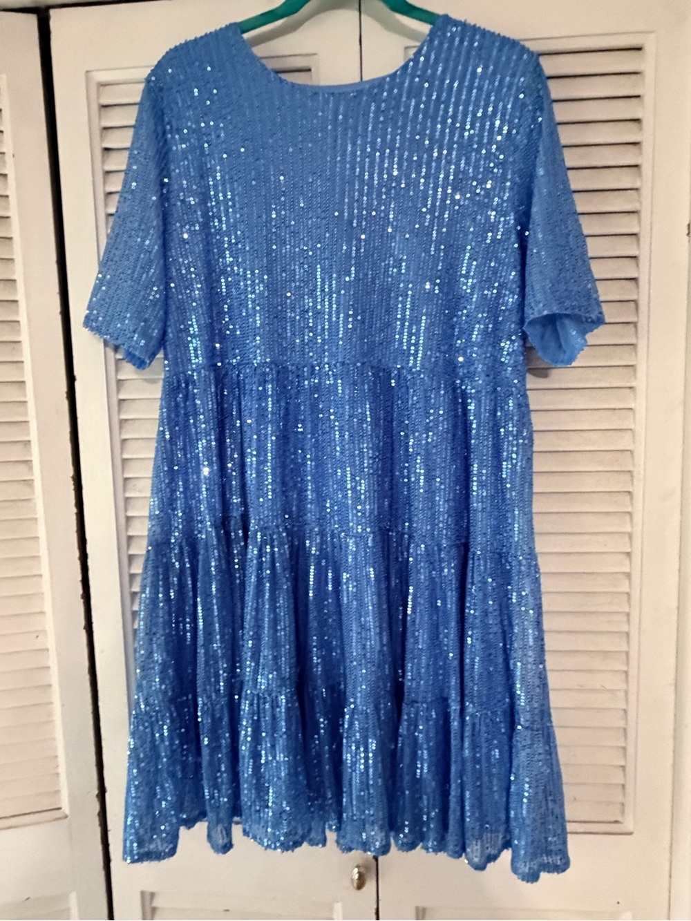 Women’s ' Sparkle Blue Sequin Tiered Dress